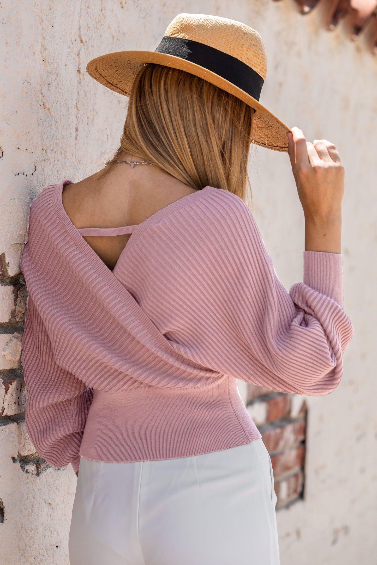 Pink Wrap Knit Top