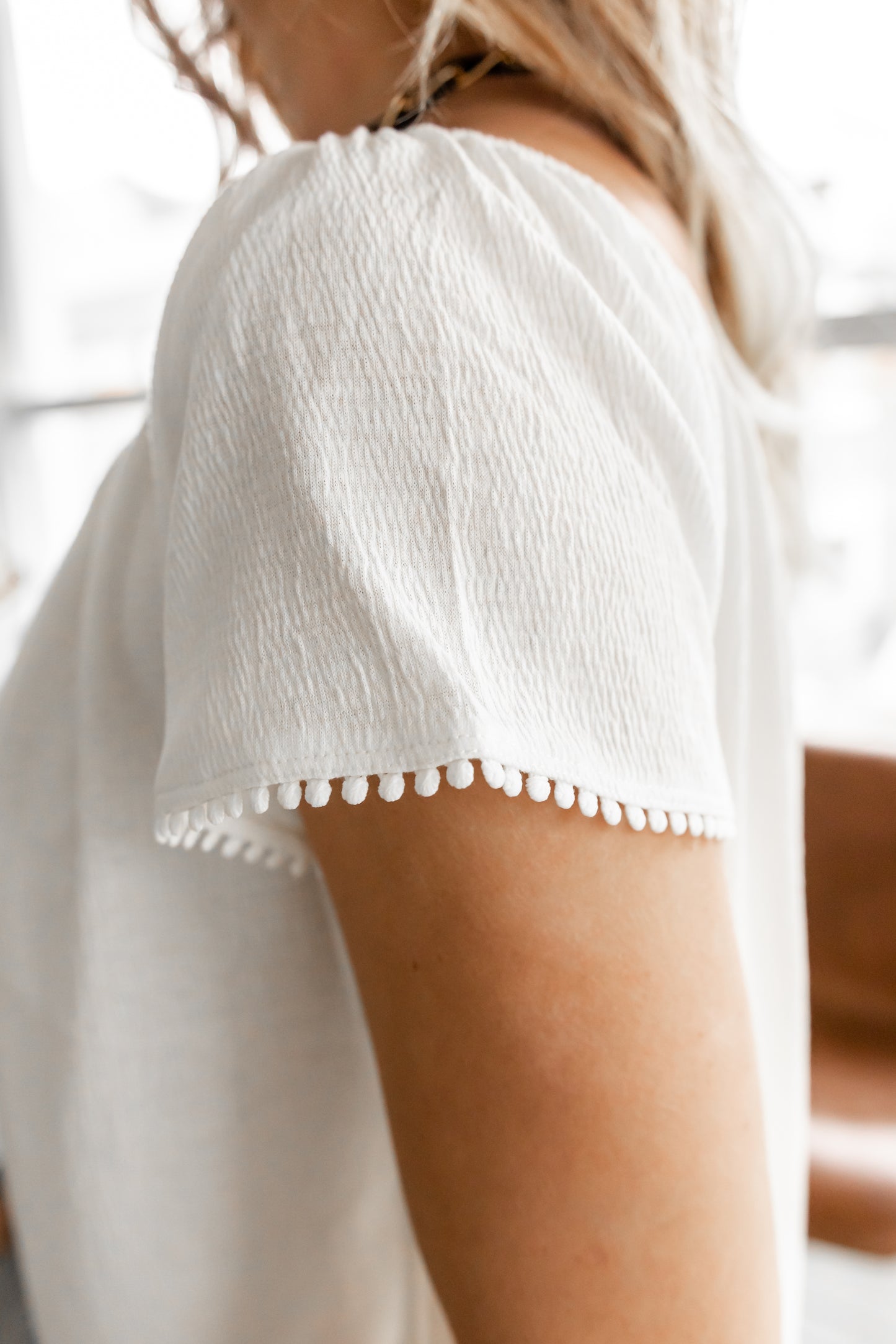 White Verona Blouse with Tassel