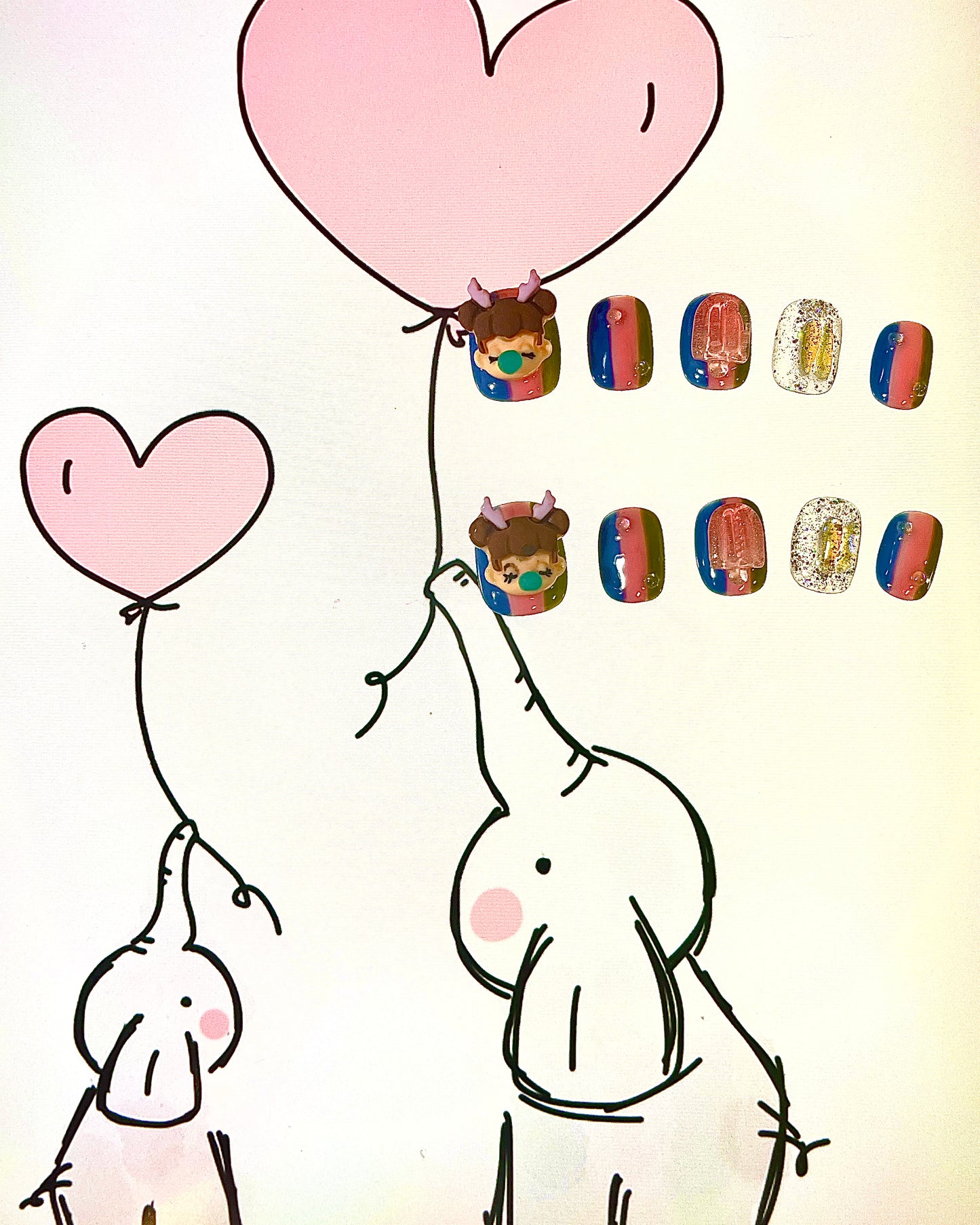 100% Handmade Press on Nails- Babygirl