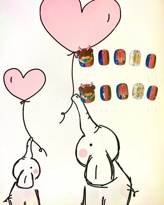 100% Handmade Press on Nails- Babygirl