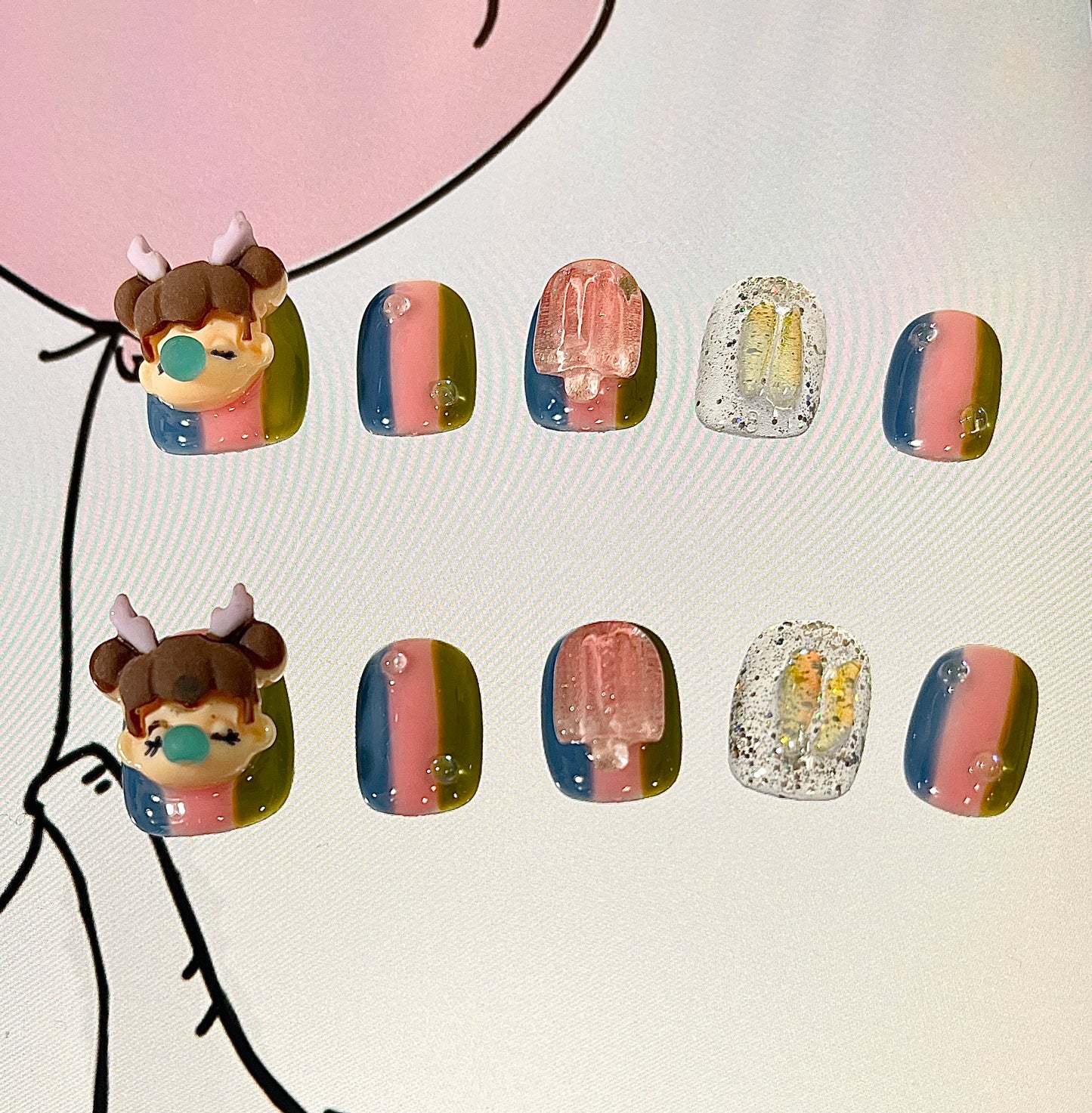 100% Handmade Press on Nails- Babygirl