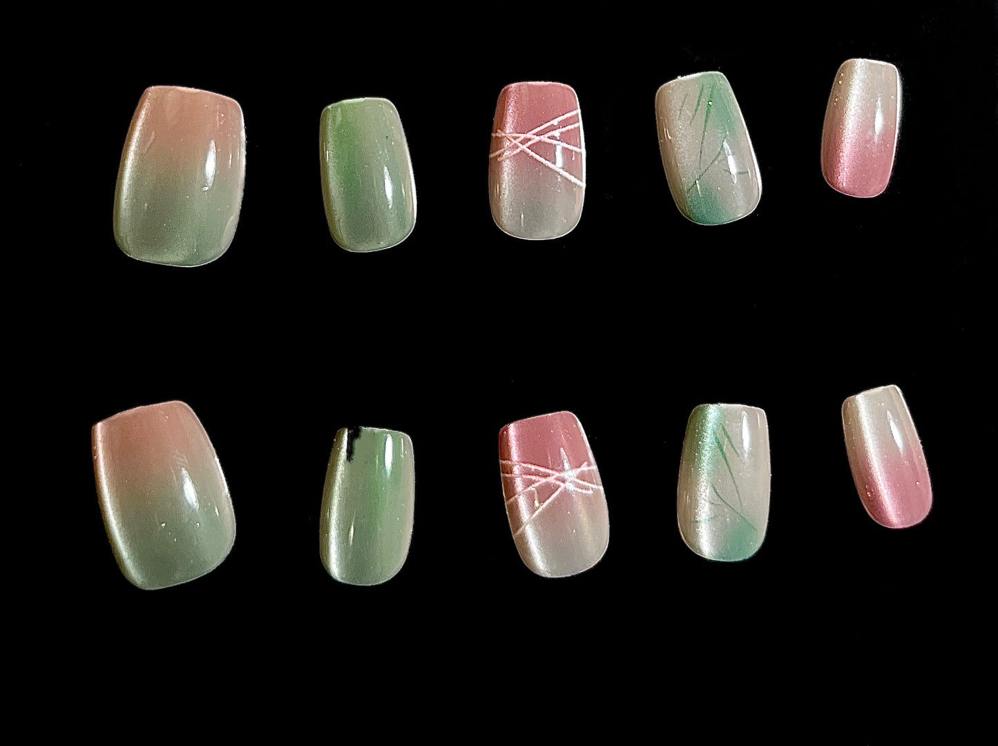 100% Handmade Press on Nails- 10