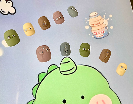 100% Handmade Press on Nails- LOLO( short shapes)